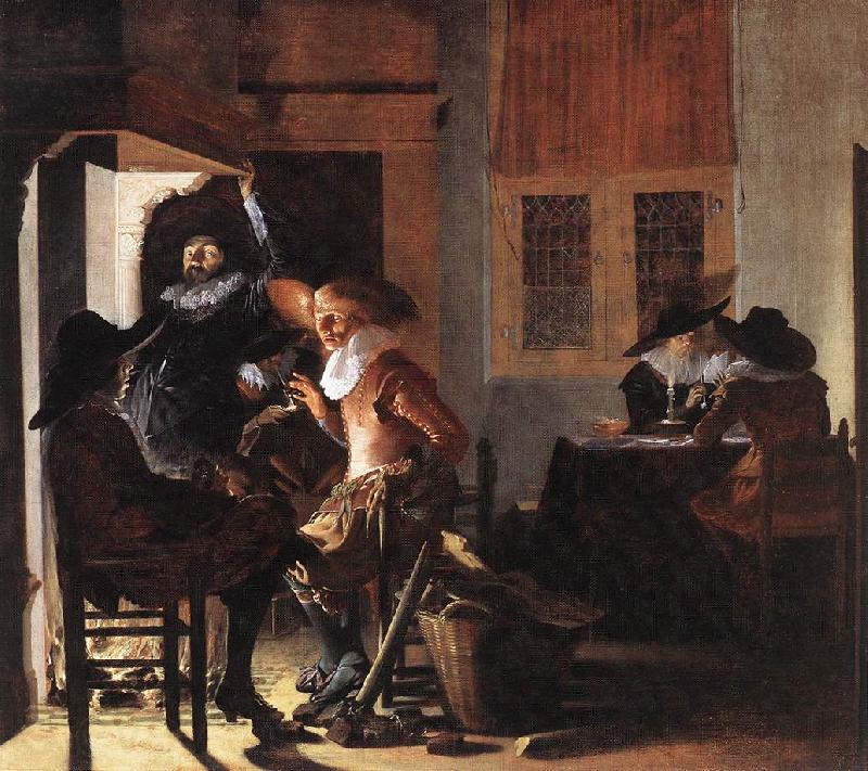 DUYSTER, Willem Cornelisz. Soldiers beside a Fireplace sg Spain oil painting art